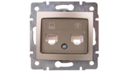 DOMO Gniazdo teleinformatyczne RJ45 Cat 5e+RJ11 szampańskie 011430050 25052
