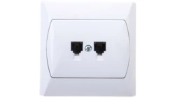 AKCENT Gniazdo telefoniczne podwójne RJ11 równoległe białe GPT-2AR/00