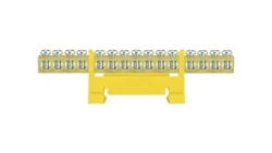 Listwa zaciskowa niska na szynę 15-torowa żółta TH35 E.4054