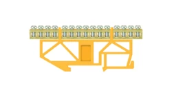 Listwa zaciskowa wysoka na szynę 15-torowa żółta TH35 E.4057