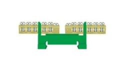 Listwa zaciskowa niska na szynę 2x5-torowa dzielona zielona TH35 E.4130