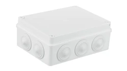 Puszka n/t hermetyczna 190x140x70 10 dławików IP55 biała S-BOX 406B