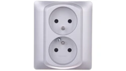 SISTENA LIFE Gniazdo podwójne z/u 16A IP20 metalic 771338