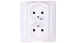 SISTENA LIFE Gniazdo podwójne z/u z przesłonami arctic 771038