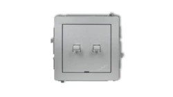 DECO Łącznik jednobiegunowy ze schodowym (osobne zasilanie) w stylu amerykańskim srebrny metalik 7DWPUS-10.2