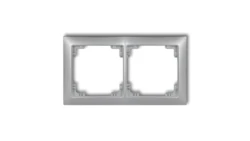 DECO Ramka uniwersalna podwójna z tworzywa DECO Soft srebrny metalik 7DRSO-2