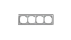 DECO Ramka uniwersalna poczwórna z tworzywa DECO Soft srebrny metalik 7DRSO-4