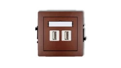 DECO Gniazdo podwójne 2xUSB-AA 3.0 brązowy metalik 9DGUSB-6