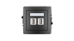 DECO Gniazdo podwójne 2xUSB-AA 3.0 grafitowy 11DGUSB-6