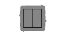 DECO Łącznik jednobiegunowy ze schodowym (wspólne zasilanie) szary mat 27DWP-10.1