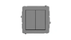 DECO Przycisk świecznikowy (dwa klawisze bez piktogramów, wspólne zasilanie) szary mat 27DWP-44.1