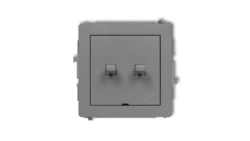 DECO Łącznik jednobiegunowy ze schodowym (osobne zasilanie) w stylu amerykańskim szary mat 27DWPUS-10.2