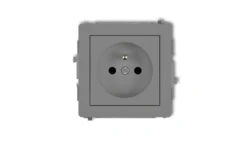 DECO Gniazdo pojedyncze z/u 2P+Z szary mat 27DGP-1zp