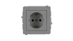 DECO Gniazdo pojedyncze z/u SCHUKO szary mat 27DGP-1sp