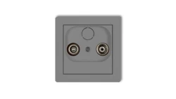 DECO Gniazdo antenowe RTV przelotowe 15dB szary mat 27DG15P