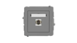 DECO Gniazdo antenowe pojedyncze typu F (SAT) niklowany szary mat 27DGF-1