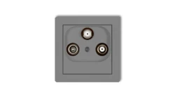 DECO Gniazdo antenowe 2 wyjścia SAT + TV szary mat 27DGSN