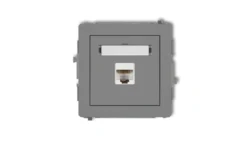 DECO Gniazdo komputerowe pojedyncze 1xRJ45, kat. 6, 8-stykowy szary mat 27DGK-3