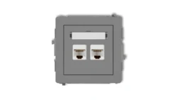 DECO Gniazdo komputerowe podwójny 2xRJ45, kat. 6, 8-stykowy szary mat 27DGK-4