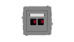 DECO Gniazdo głośnikowe podwójny szary mat 27DGG-2