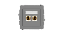 DECO Gniazdo głośnikowe pojedyncze (typu banan - czerwony i czarny, pozłacany, 4 mm2, do lutowania) szary mat 27DGG-3