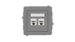 DECO Gniazdo komputerowe podwójny 2xRJ45, kat. 5e, 8-stykowy szary mat 27DGK-2