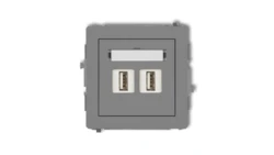 DECO Gniazdo podwójne 2xUSB-AA 3.0 szary mat 27DGUSB-6