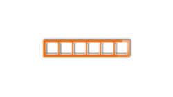 DECO Ramka uniwersalna sześciokrotna - efekt szkła (ramka: pomarańczowa spód: biały) pomarańczowy 13-0-DRS-6