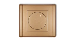 FLEXI Elektroniczny regulator oświetlenia przyciskowo-obrotowy do lamp LED złoty metalik 8FRO-2