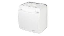 JUNIOR Gniazdo pojedyncze z/u SCHUKO (klapka w kolorze obudowy) biały GHE-1s