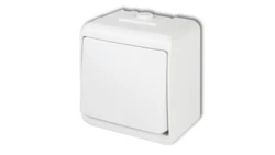 JUNIOR Łącznik jednobiegunowy biały IP54 WHE-1