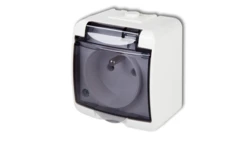 JUNIOR Gniazdo pojedyncze z/u (klapka dymna) biały GHE-1dp