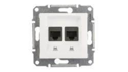 Sedna Gniazdo komputerowe podwójne RJ45 kat.5e UTP białe SDN4400121