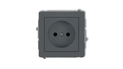DECO Gniazdo pojedyncze b/u grafitowy mat 28DGP-1p