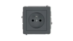 DECO Gniazdo pojedyncze z/u 2P+Z grafitowy mat 28DGP-1zp