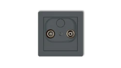 DECO Gniazdo antenowe RTV przelotowe 15dB grafitowy mat 28DG15P