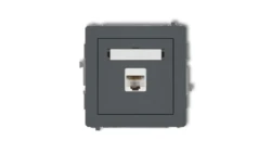 DECO Gniazdo komputerowe pojedyncze 1xRJ45, kat. 5e, 8-stykowy grafitowy mat 28DGK-1
