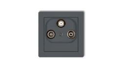 DECO Gniazdo antenowe RTV-SAT przelotowe 10dB grafitowy mat 28DGSP