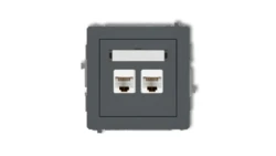 DECO Gniazdo komputerowe podwójny 2xRJ45, kat. 6, 8-stykowy grafitowy mat 28DGK-4