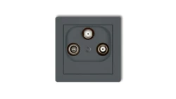 DECO Gniazdo antenowe 2 wyjścia SAT + TV grafitowy mat 28DGSN