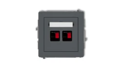 DECO Gniazdo głośnikowe podwójny grafitowy mat 28DGG-2