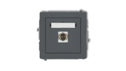 DECO Gniazdo antenowe pojedyncze typu F (SAT) niklowany grafitowy mat 28DGF-1