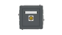 DECO Gniazdo pojedyncze RCA (typu cinch - żółty, pozłacany) grafitowy mat 28DGRCA-1