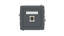 DECO Gniazdo antenowe pojedyncze typu F (SAT) pozłacany grafitowy mat 28DGF-1.1