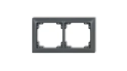 DECO Ramka uniwersalna podwójna z tworzywa DECO Soft grafitowy mat 28DRSO-2