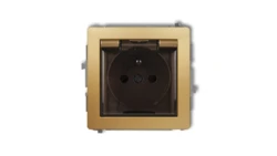 DECO Gniazdo bryzgoszczelne z/u (klapka dymna) złoty 29DGPB-1zdp