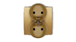 DECO Gniazdo podwójne do ramki z/u złoty 29DGPR-2zp