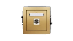 DECO Gniazdo antenowe pojedyncze typu F (SAT) niklowany złoty 29DGF-1