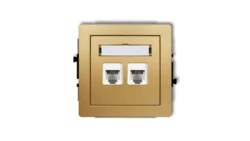 DECO Gniazdo telefoniczne podwójny 2xRJ11, 4-stykowy, beznarzędziowe złoty 29DGT-2