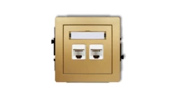 DECO Gniazdo komputerowe podwójny 2xRJ45, kat. 5e, 8-stykowy złoty 29DGK-2